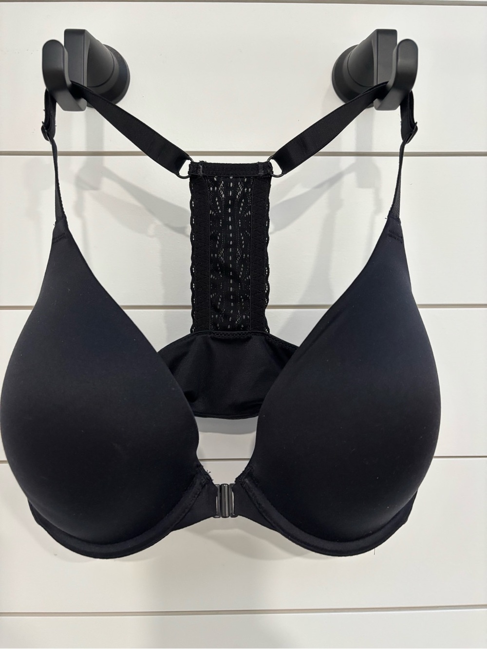 B Tempt’d Black Racerback T-Shirt Bra with Lace Panel